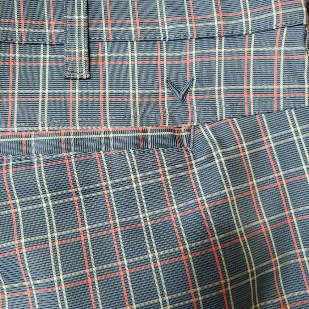 Callaway Golf Short Men's 42T Blue Plaid Performance Stretch Quick Dry PGA - Picture 3 of 11